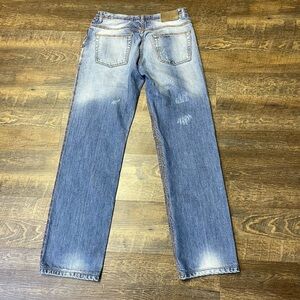 Just Cavalli Embroidered Jeans Straight Leg Contrast Stitch Size 34 Italy 48